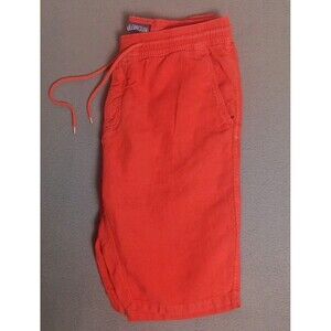 Vilebrequin Linen Bermuda Shorts LARGE  Men’s Coral Red Loose Fit (32×11)-